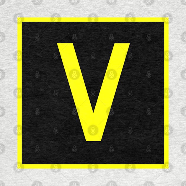 V - Victor - FAA taxiway sign, phonetic alphabet by Vidision Avgeek